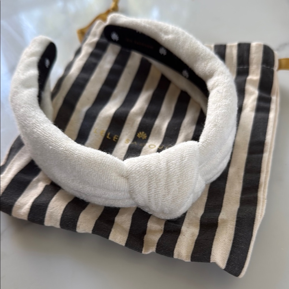 Lele Sadoughi White Terry  Headband